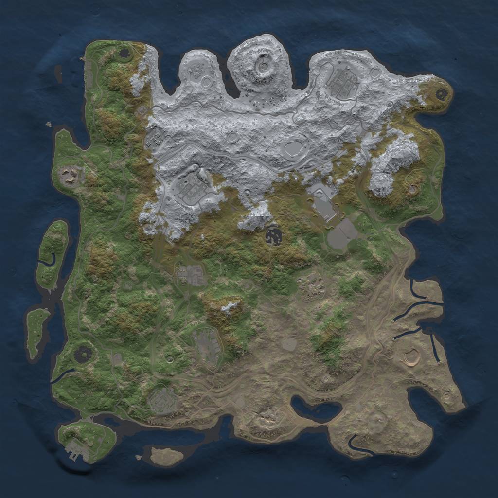 Rust Map: Procedural Map, Size: 4250, Seed: 1050659342, 18 Monuments