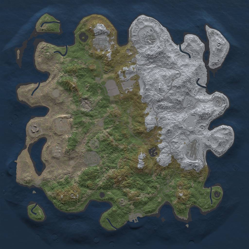 Rust Map: Procedural Map, Size: 4000, Seed: 2001964658, 16 Monuments