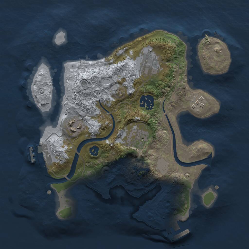 Rust Map: Procedural Map, Size: 2500, Seed: 24825903, 8 Monuments