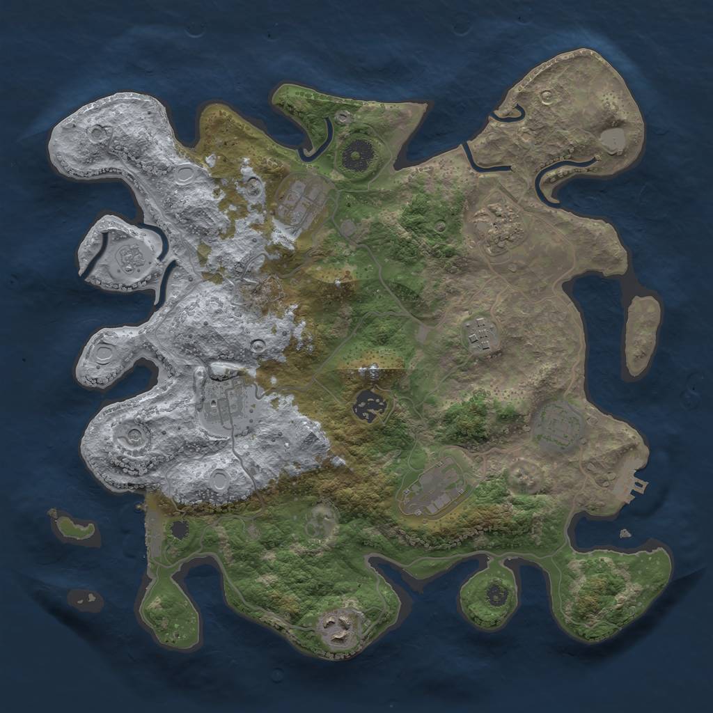 Rust Map: Procedural Map, Size: 3400, Seed: 75473520, 15 Monuments