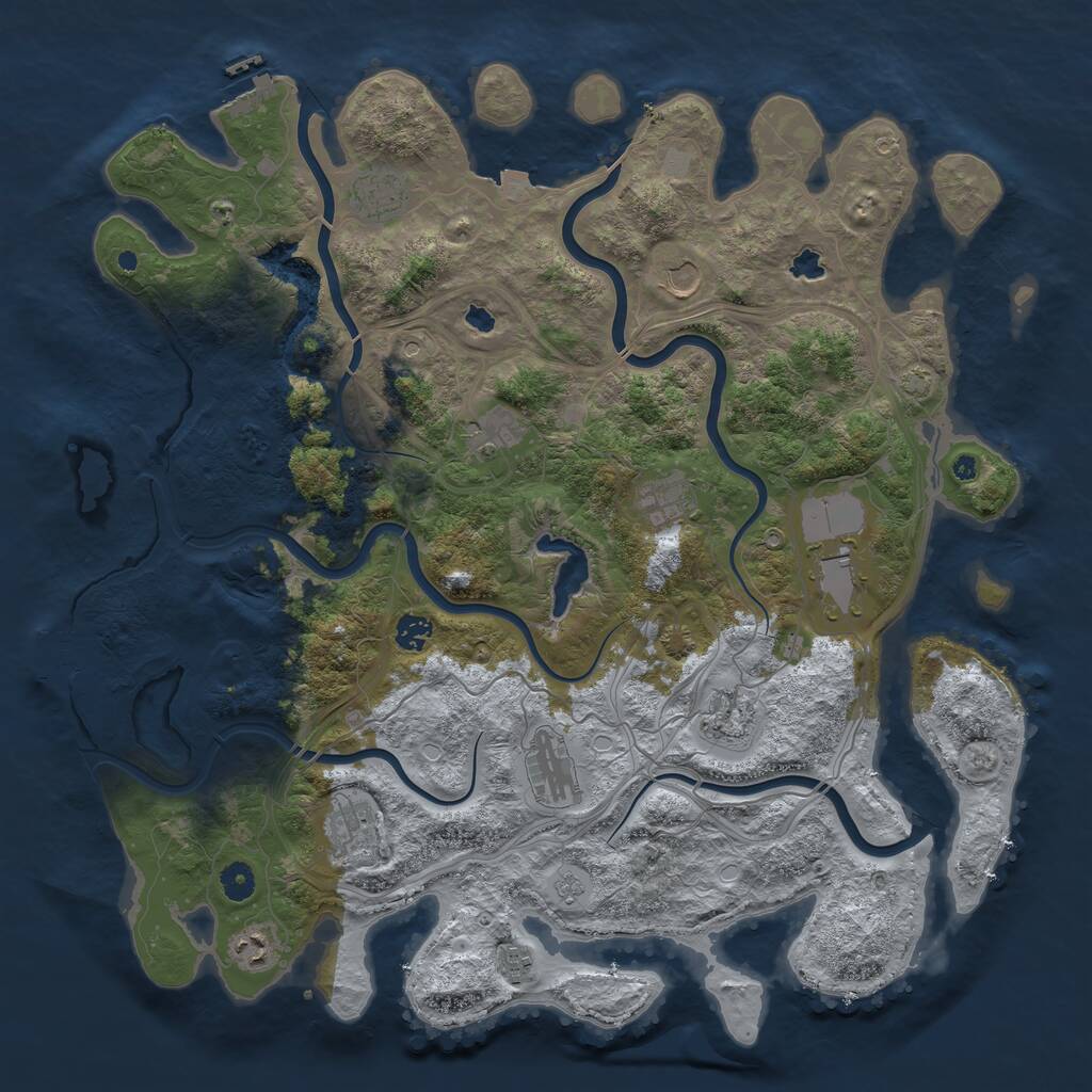 Rust Map: Procedural Map, Size: 4500, Seed: 1790338306, 17 Monuments