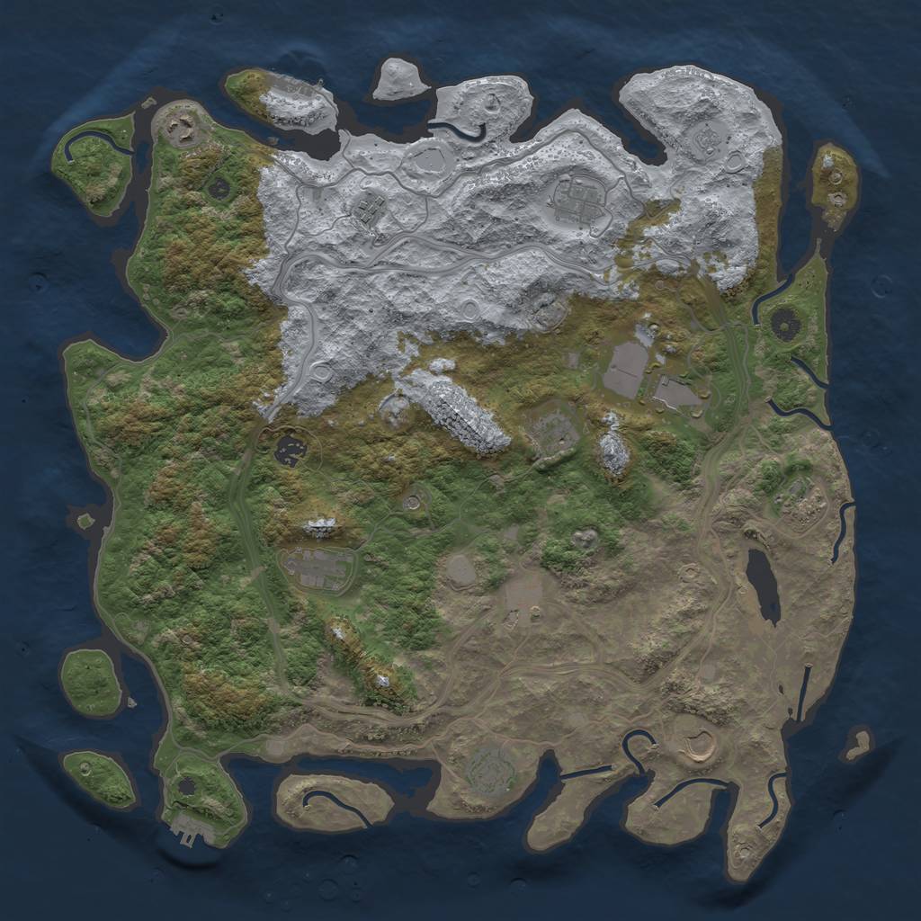 Rust Map: Procedural Map, Size: 4500, Seed: 682284147, 18 Monuments