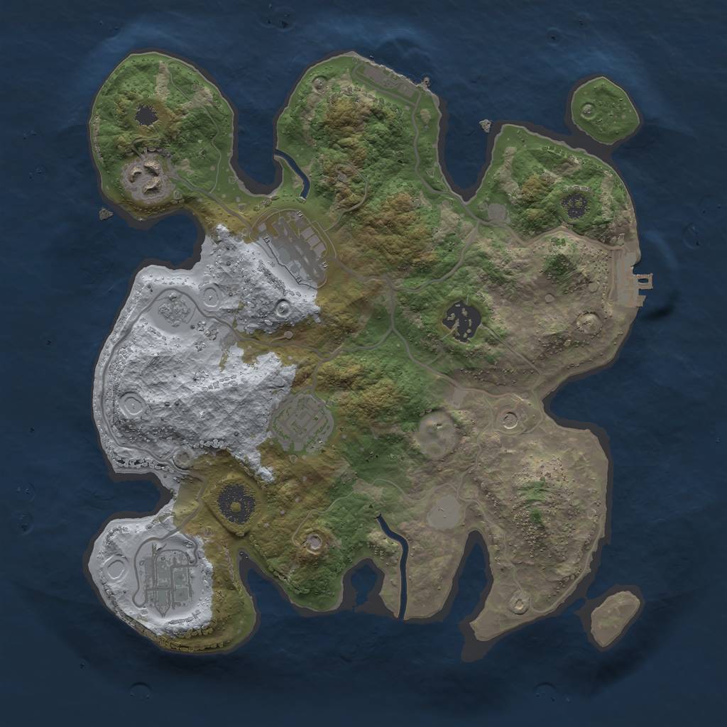 Rust Map: Procedural Map, Size: 2900, Seed: 2008355473, 12 Monuments