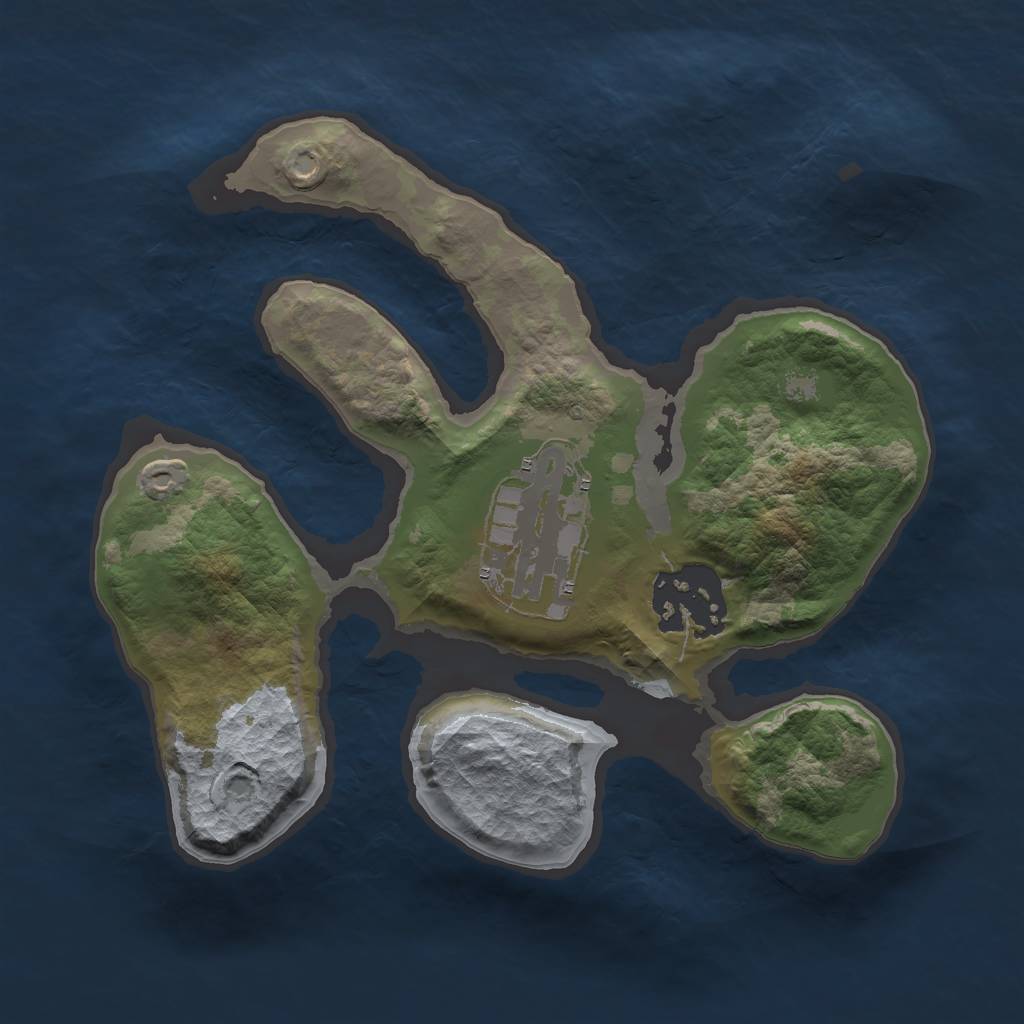 Rust Map: Barren, Size: 2000, Seed: 932049, 4 Monuments