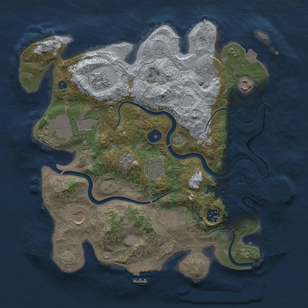 Rust Map: Procedural Map, Size: 3500, Seed: 334936576, 15 Monuments