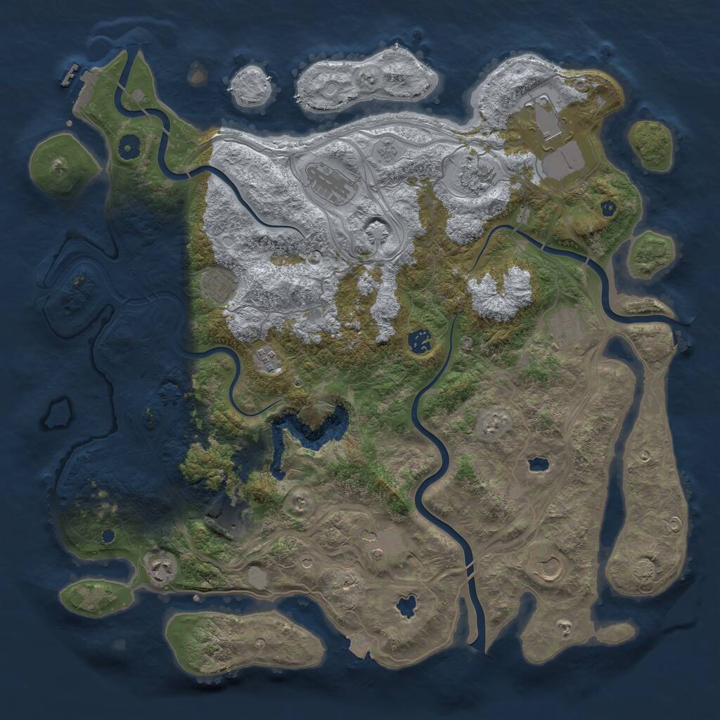 Rust Map: Procedural Map, Size: 4500, Seed: 1955365270, 16 Monuments
