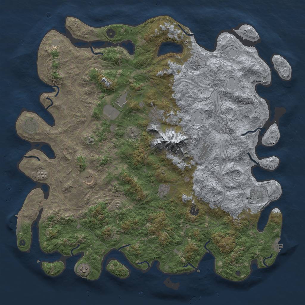 Rust Map: Procedural Map, Size: 5000, Seed: 8593210, 18 Monuments