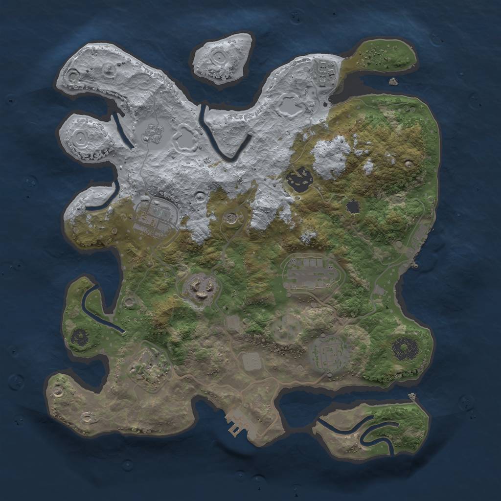 Rust Map: Procedural Map, Size: 3000, Seed: 19152886, 14 Monuments