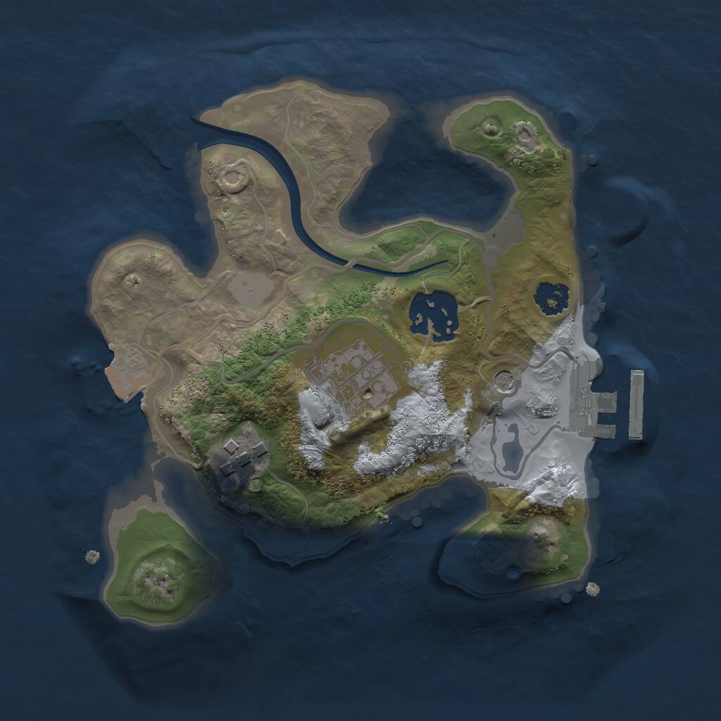 Rust Map: Procedural Map, Size: 2100, Seed: 4, 6 Monuments