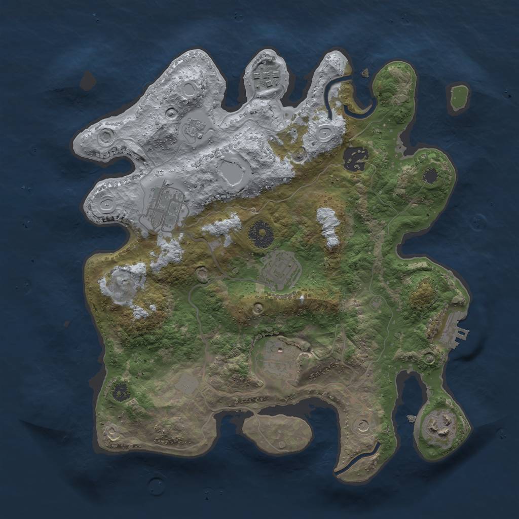 Rust Map: Procedural Map, Size: 3000, Seed: 638995520, 12 Monuments