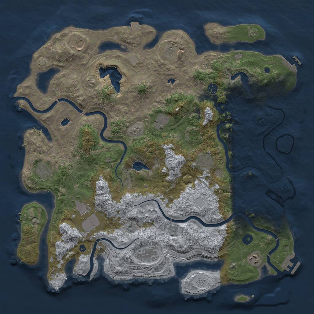 Rust Map: Procedural Map, Size: 4500, Seed: 381878973, 16 Monuments