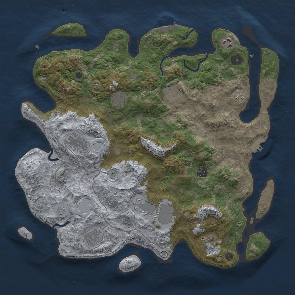 Rust Map: Procedural Map, Size: 4000, Seed: 964442312, 16 Monuments