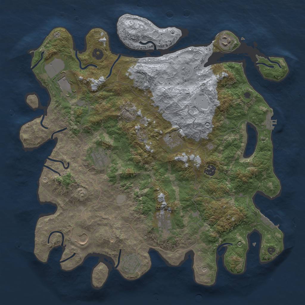Rust Map: Procedural Map, Size: 4050, Seed: 1731932682, 16 Monuments