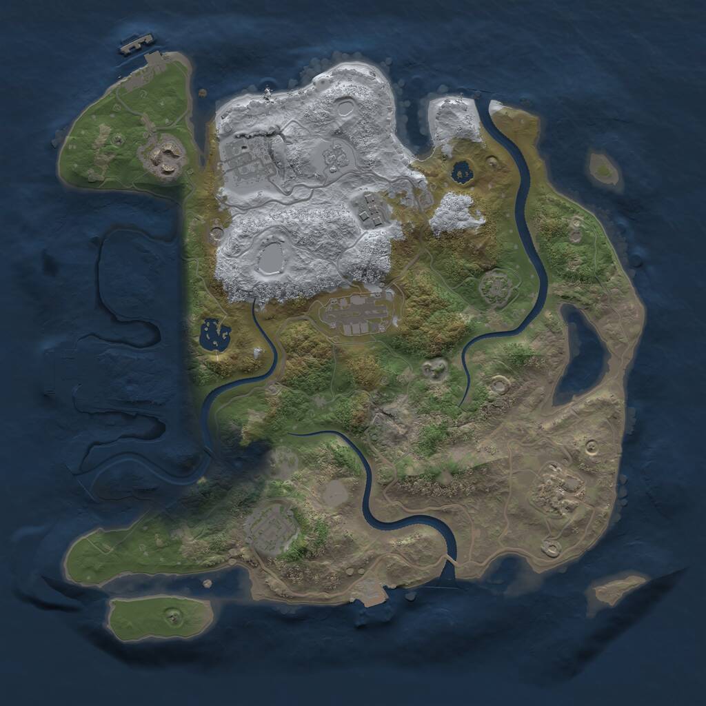 Rust Map: Procedural Map, Size: 3250, Seed: 373597447, 13 Monuments