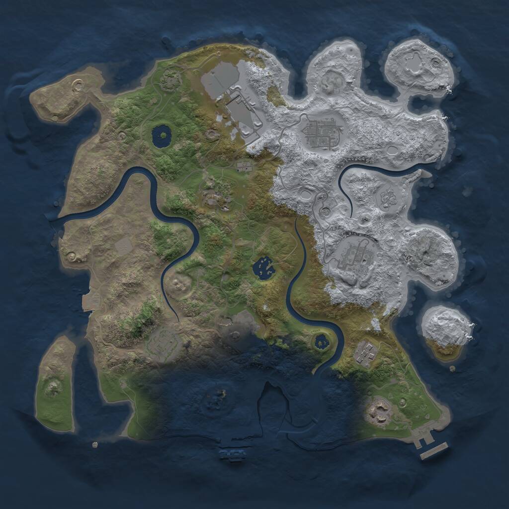 Rust Map: Procedural Map, Size: 3500, Seed: 797014839, 15 Monuments