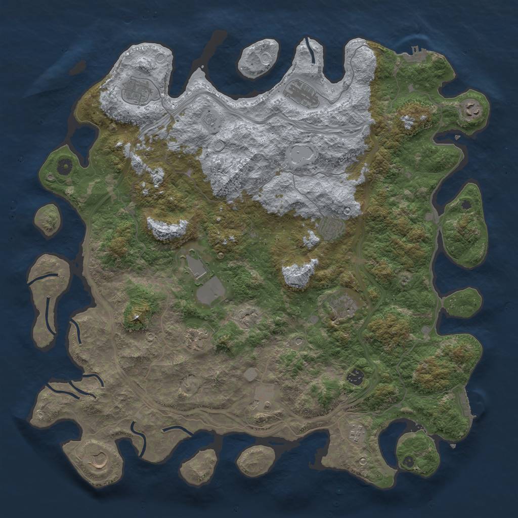 Rust Map: Procedural Map, Size: 4800, Seed: 1674045597, 18 Monuments