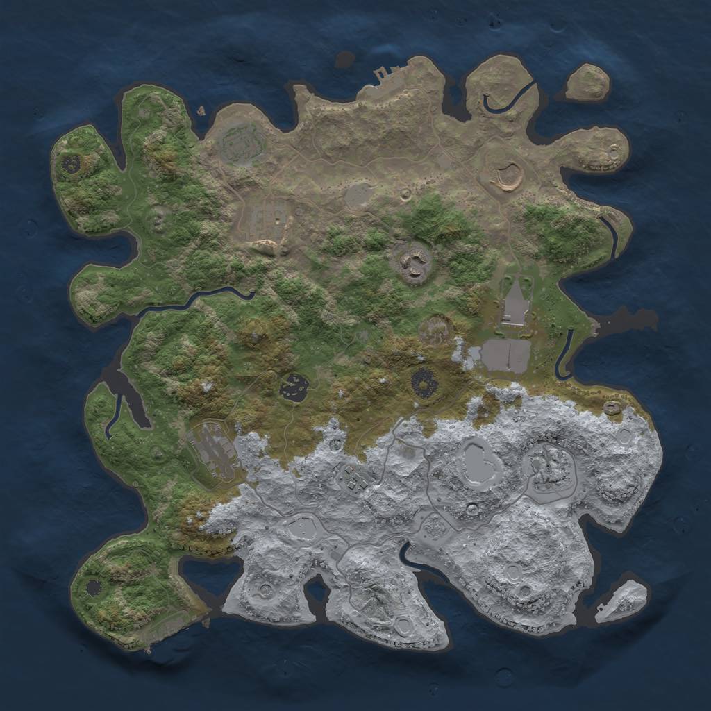 Rust Map: Procedural Map, Size: 3800, Seed: 8964109, 16 Monuments