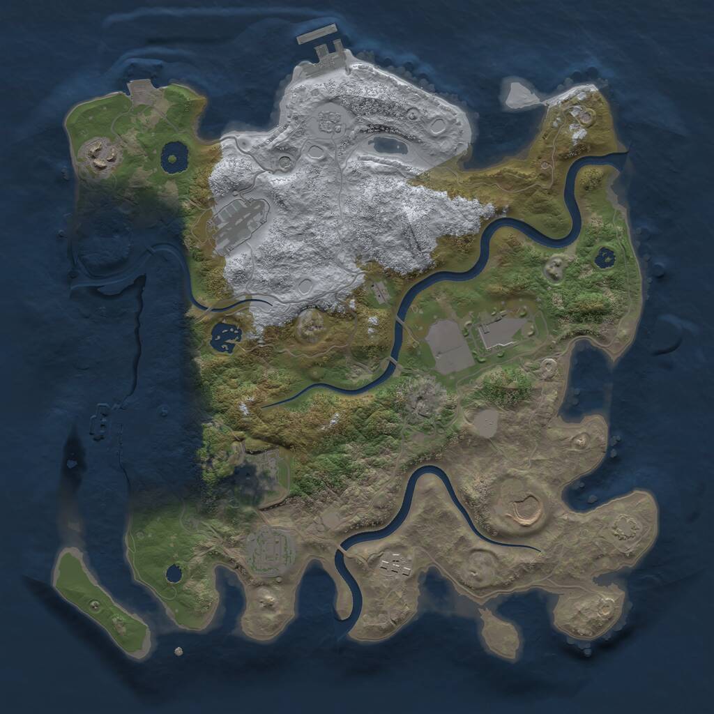 Rust Map: Procedural Map, Size: 3500, Seed: 1451543676, 14 Monuments