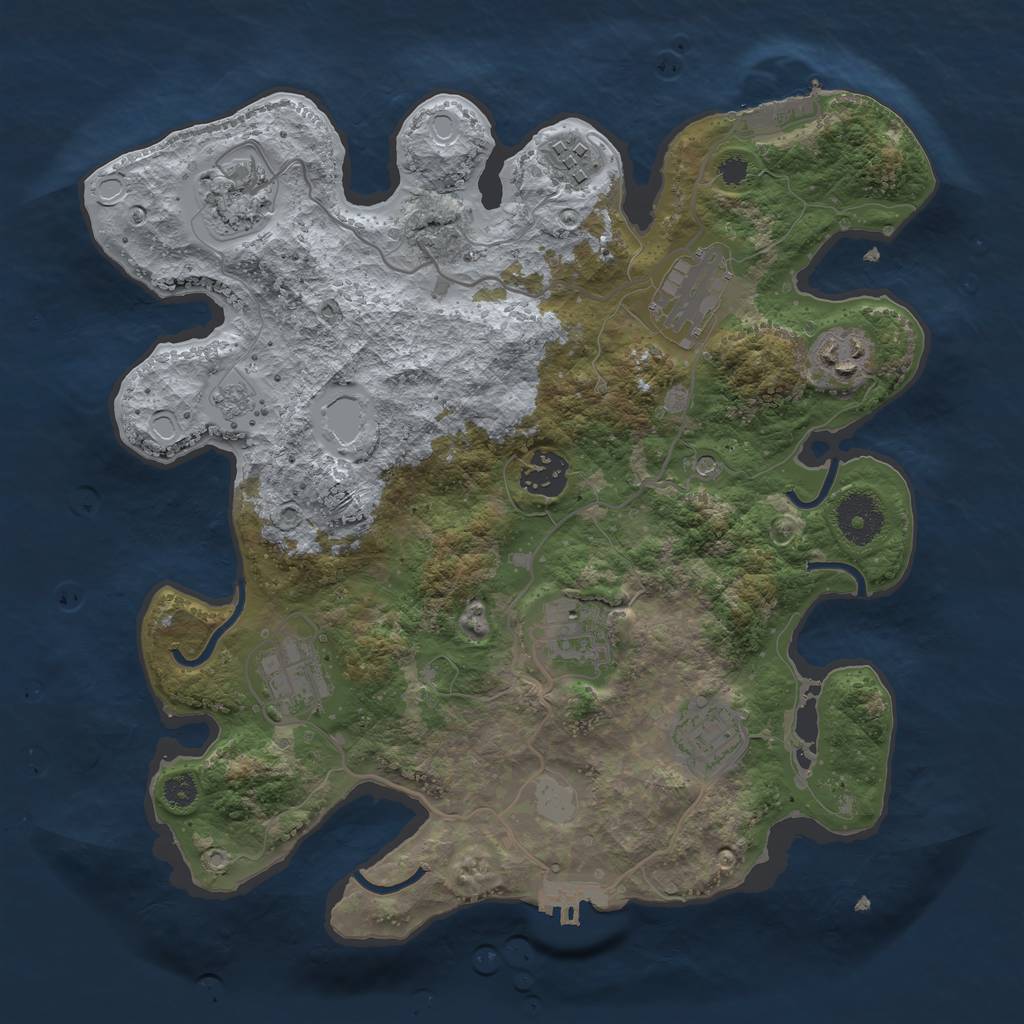 Rust Map: Procedural Map, Size: 3250, Seed: 40552548, 15 Monuments