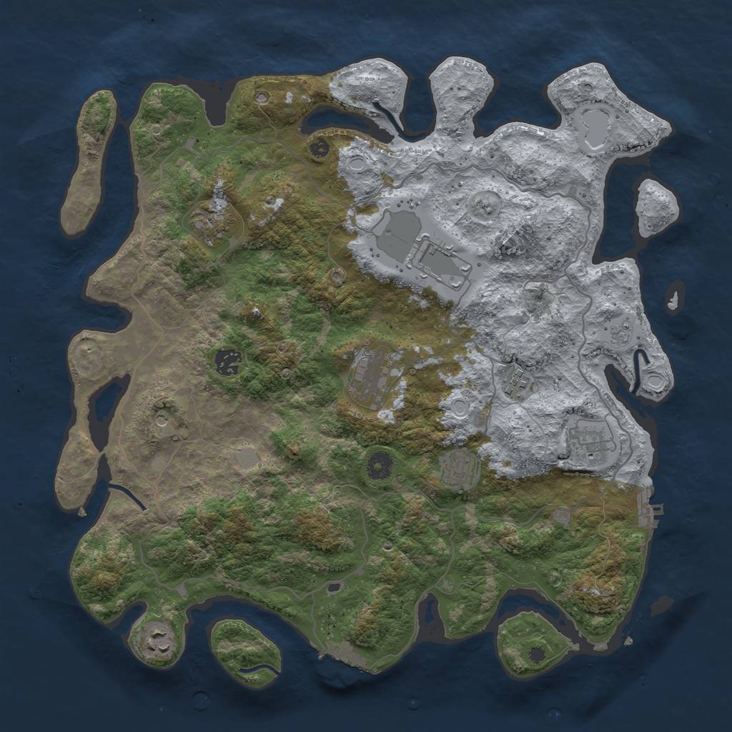 Rust Map: Procedural Map, Size: 4000, Seed: 23240, 15 Monuments