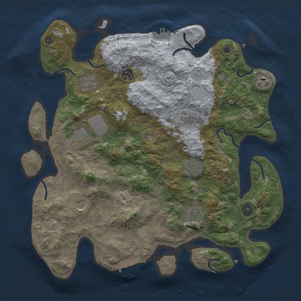 Rust Map: Procedural Map, Size: 3750, Seed: 26582345, 15 Monuments