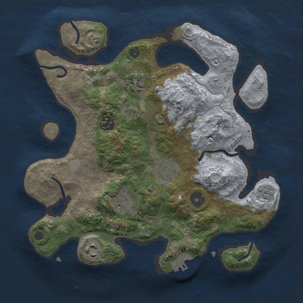 Rust Map: Procedural Map, Size: 3000, Seed: 29000, 12 Monuments