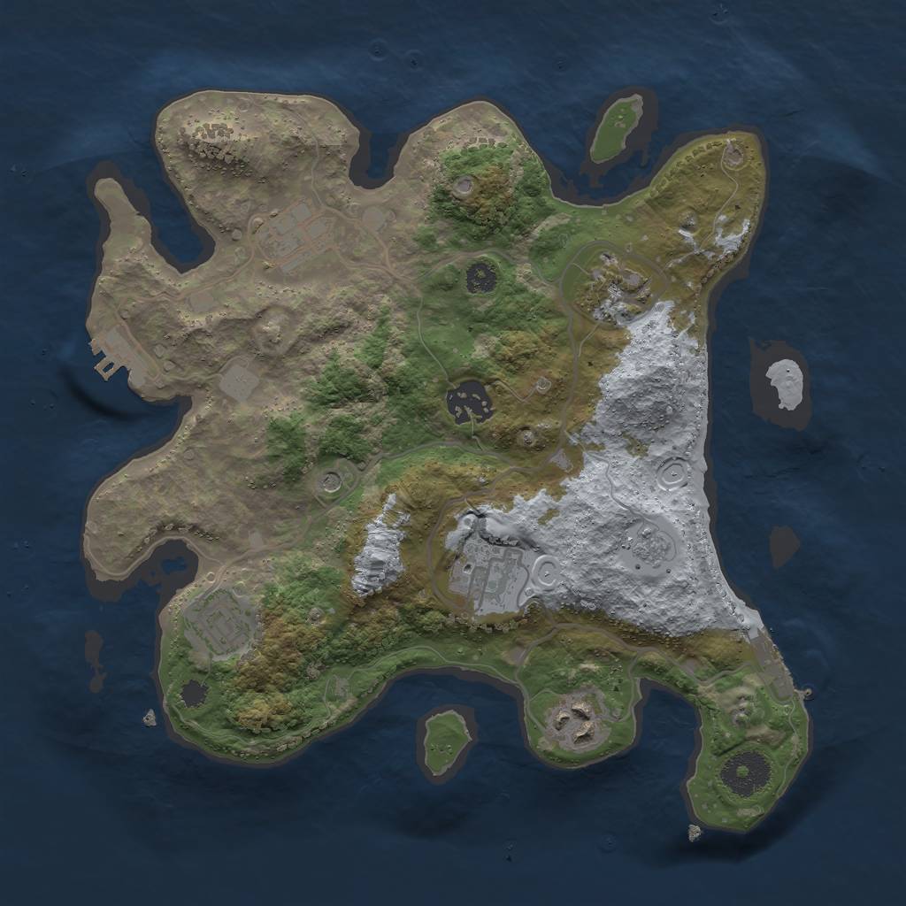 Rust Map: Procedural Map, Size: 3000, Seed: 627397830, 13 Monuments