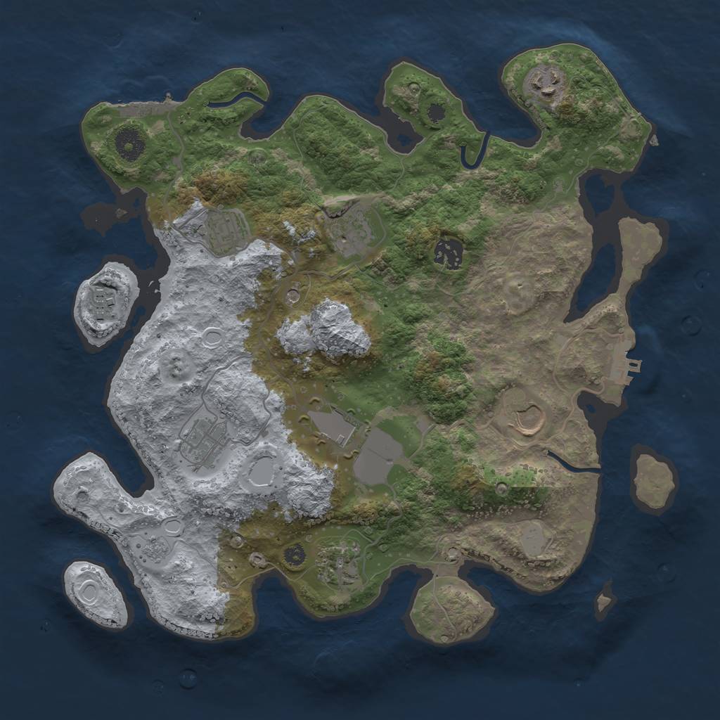 Rust Map: Procedural Map, Size: 3500, Seed: 817352, 16 Monuments