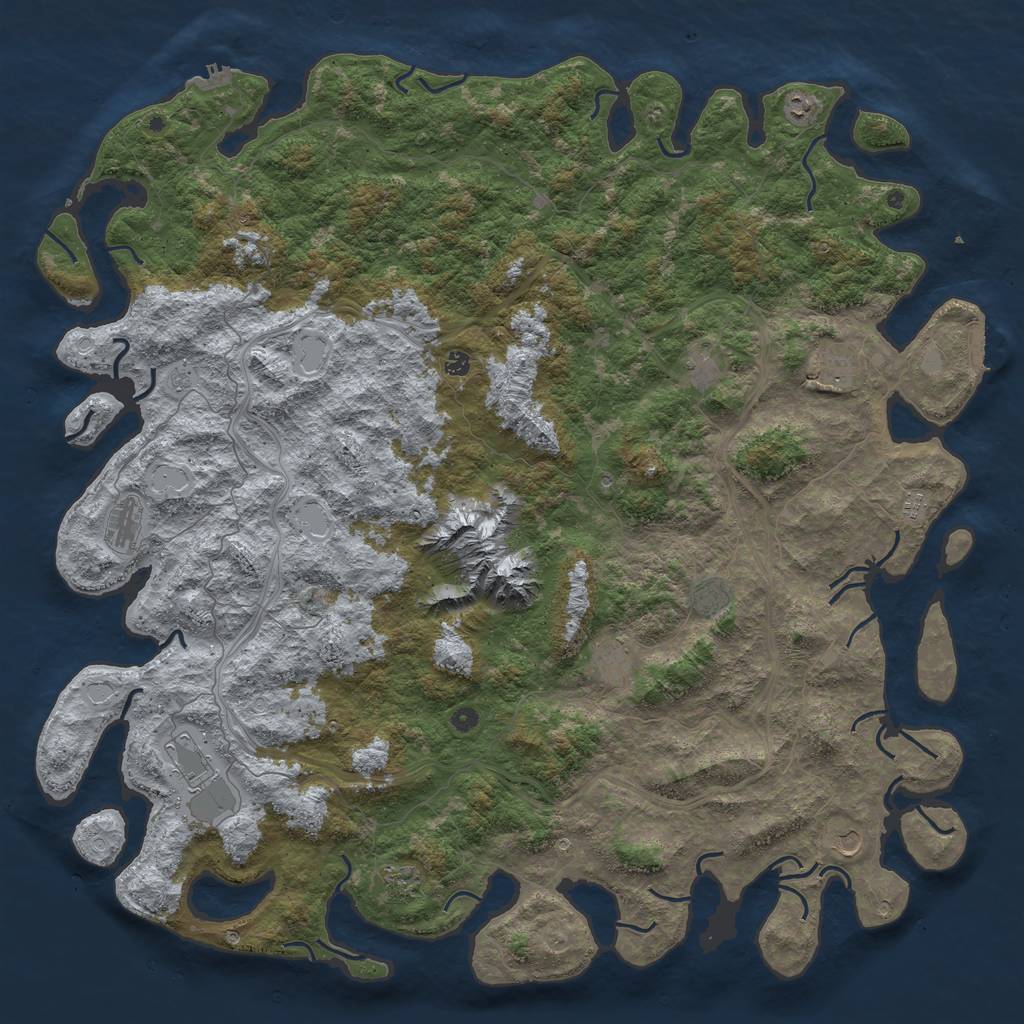 Rust Map: Procedural Map, Size: 6000, Seed: 6862, 18 Monuments