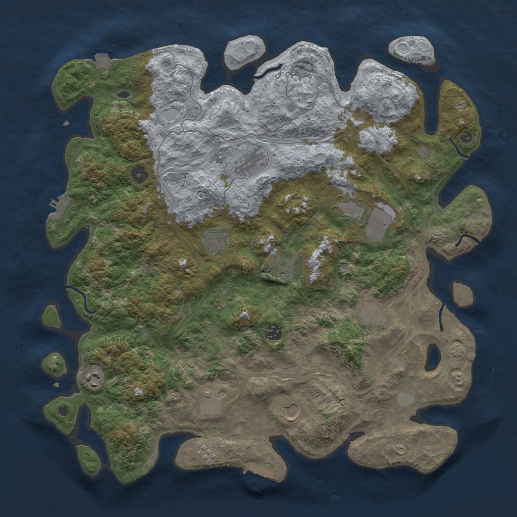 Rust Map: Procedural Map, Size: 4500, Seed: 1518734240, 18 Monuments