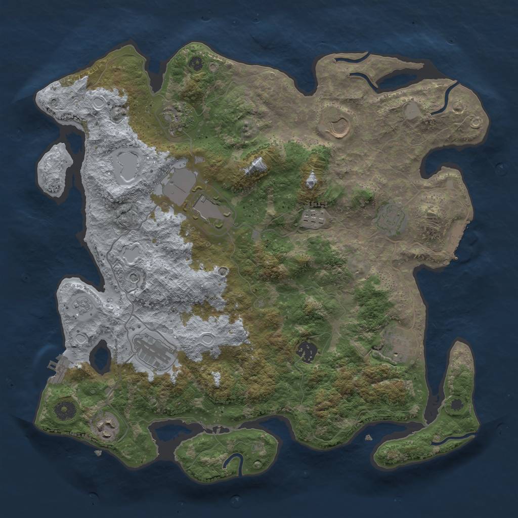 Rust Map: Procedural Map, Size: 3800, Seed: 1774452278, 16 Monuments