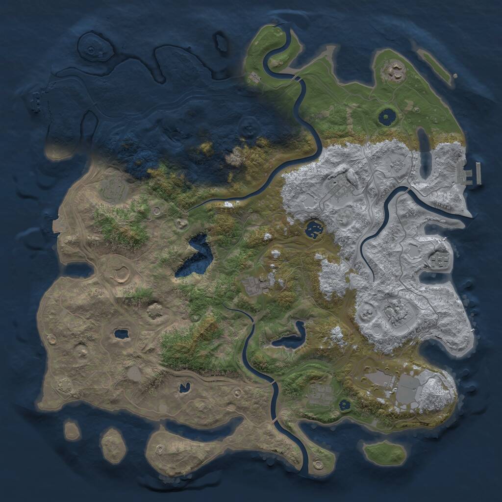 Rust Map: Procedural Map, Size: 4500, Seed: 779903458, 16 Monuments