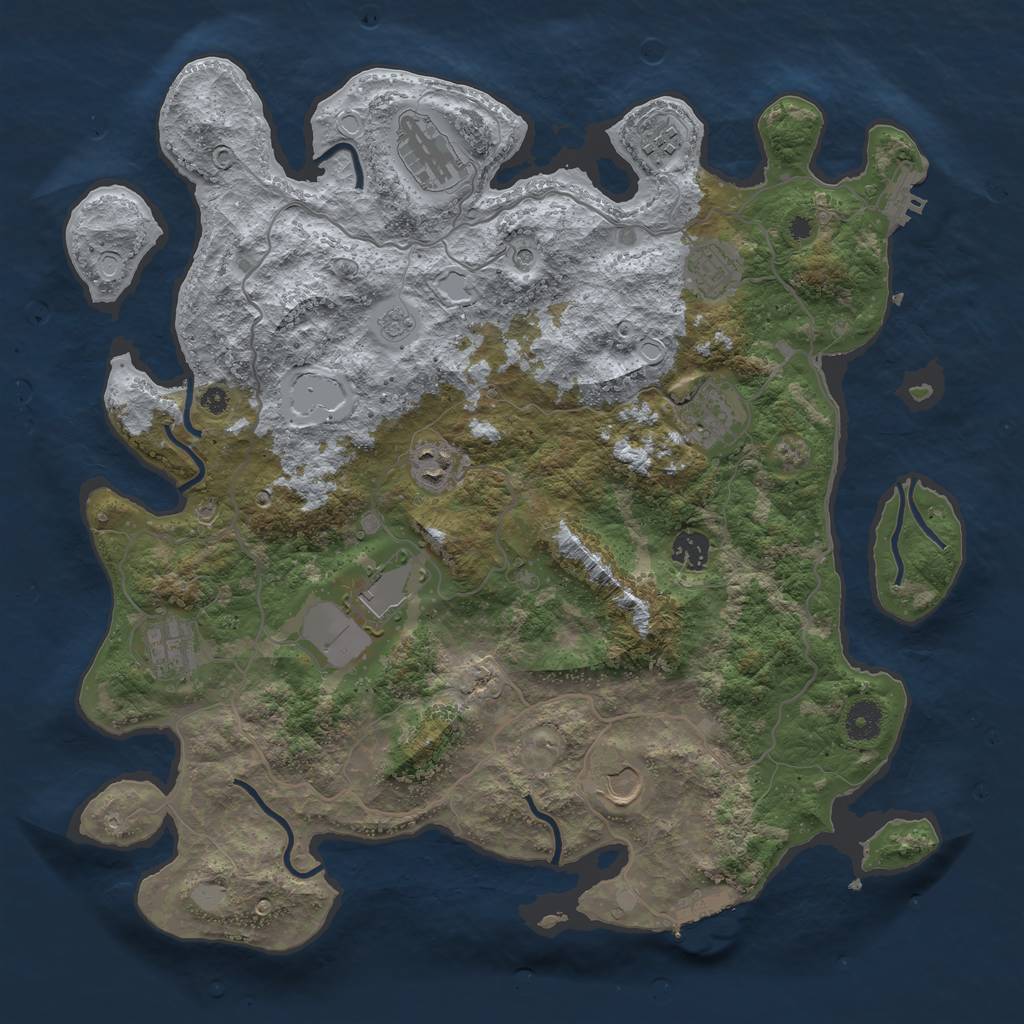 Rust Map: Procedural Map, Size: 4000, Seed: 729147898, 16 Monuments