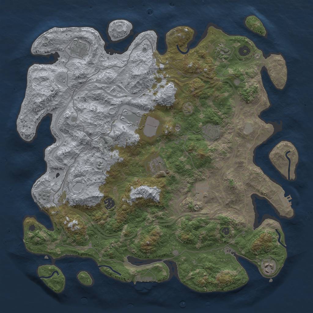 Rust Map: Procedural Map, Size: 4250, Seed: 1862489967, 16 Monuments