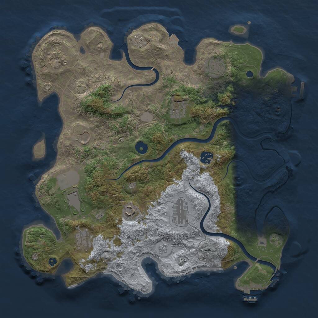 Rust Map: Procedural Map, Size: 3800, Seed: 274823751, 16 Monuments