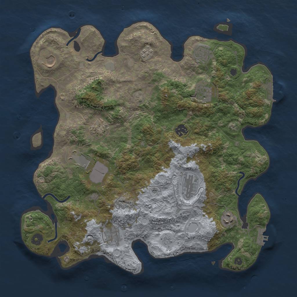 Rust Map: Procedural Map, Size: 3800, Seed: 274823751, 17 Monuments