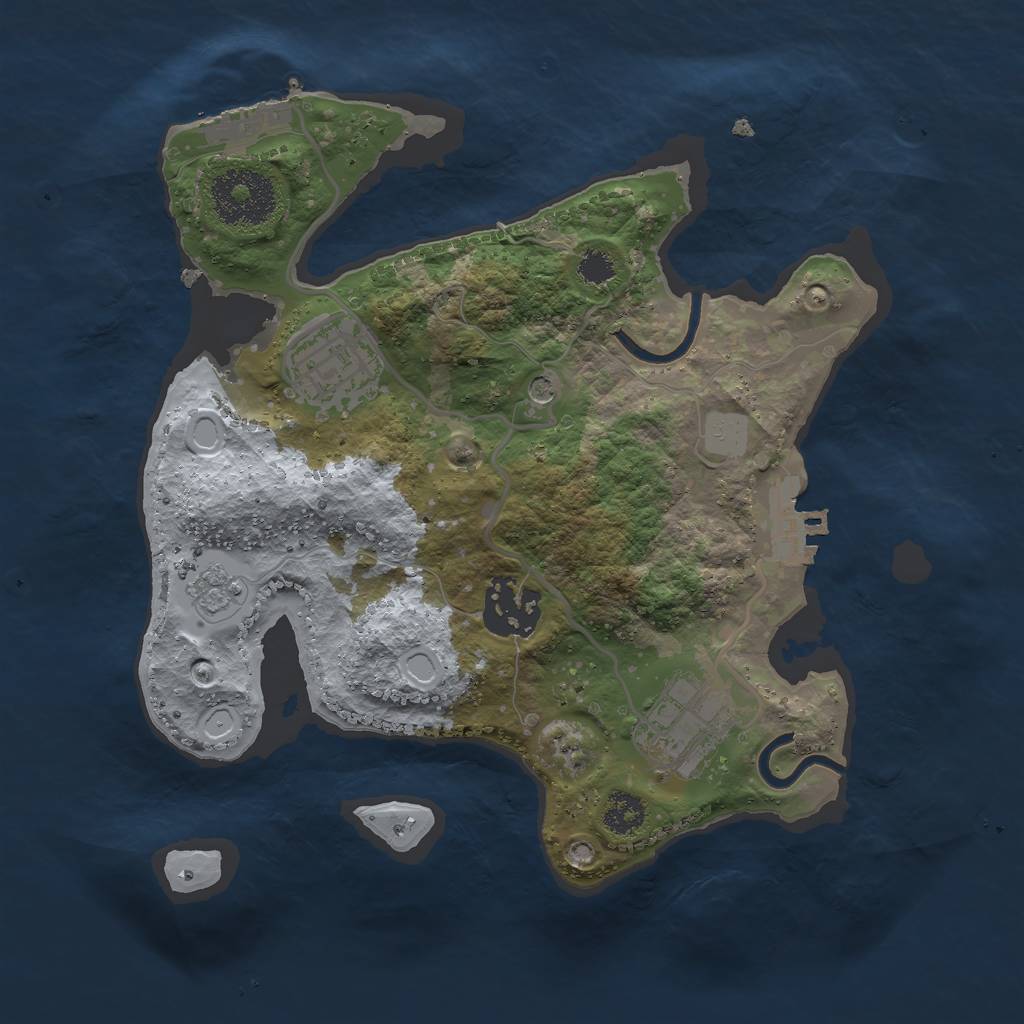 Rust Map: Procedural Map, Size: 2500, Seed: 46416768, 10 Monuments