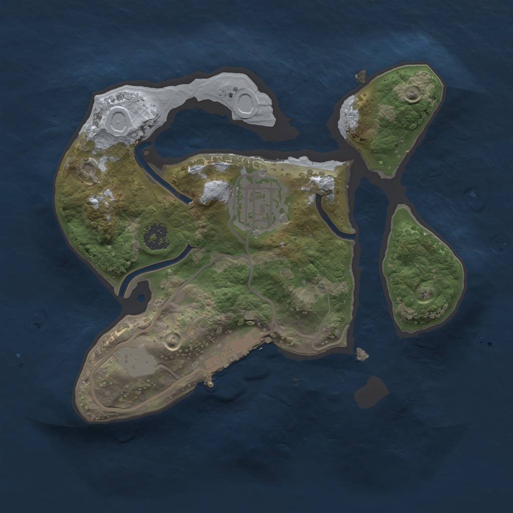 Rust Map: Procedural Map, Size: 2000, Seed: 375950034, 5 Monuments