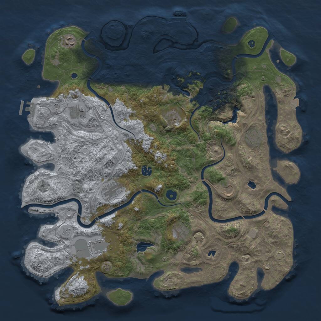 Rust Map: Procedural Map, Size: 4500, Seed: 1456369082, 16 Monuments