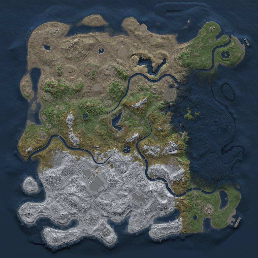 Rust Map: Procedural Map, Size: 4800, Seed: 855138959, 17 Monuments