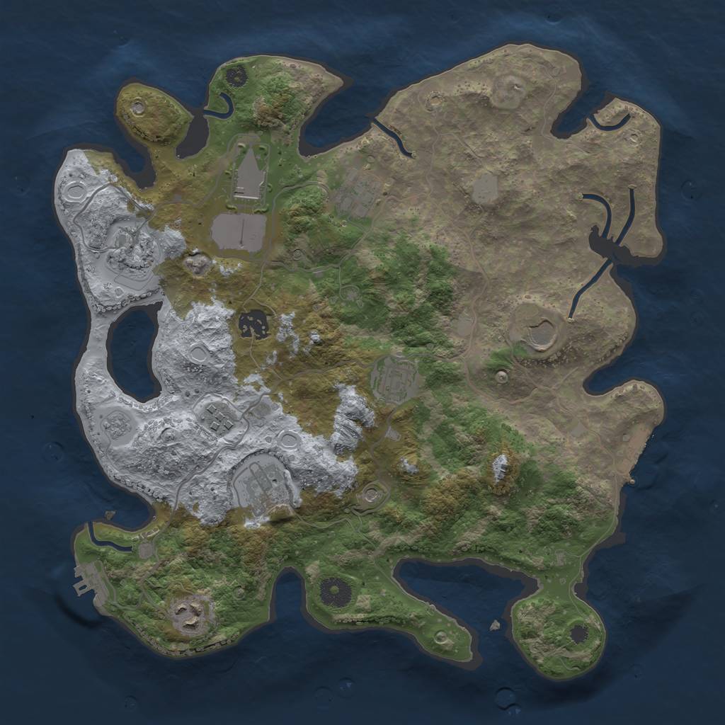 Rust Map: Procedural Map, Size: 3500, Seed: 667327198, 16 Monuments
