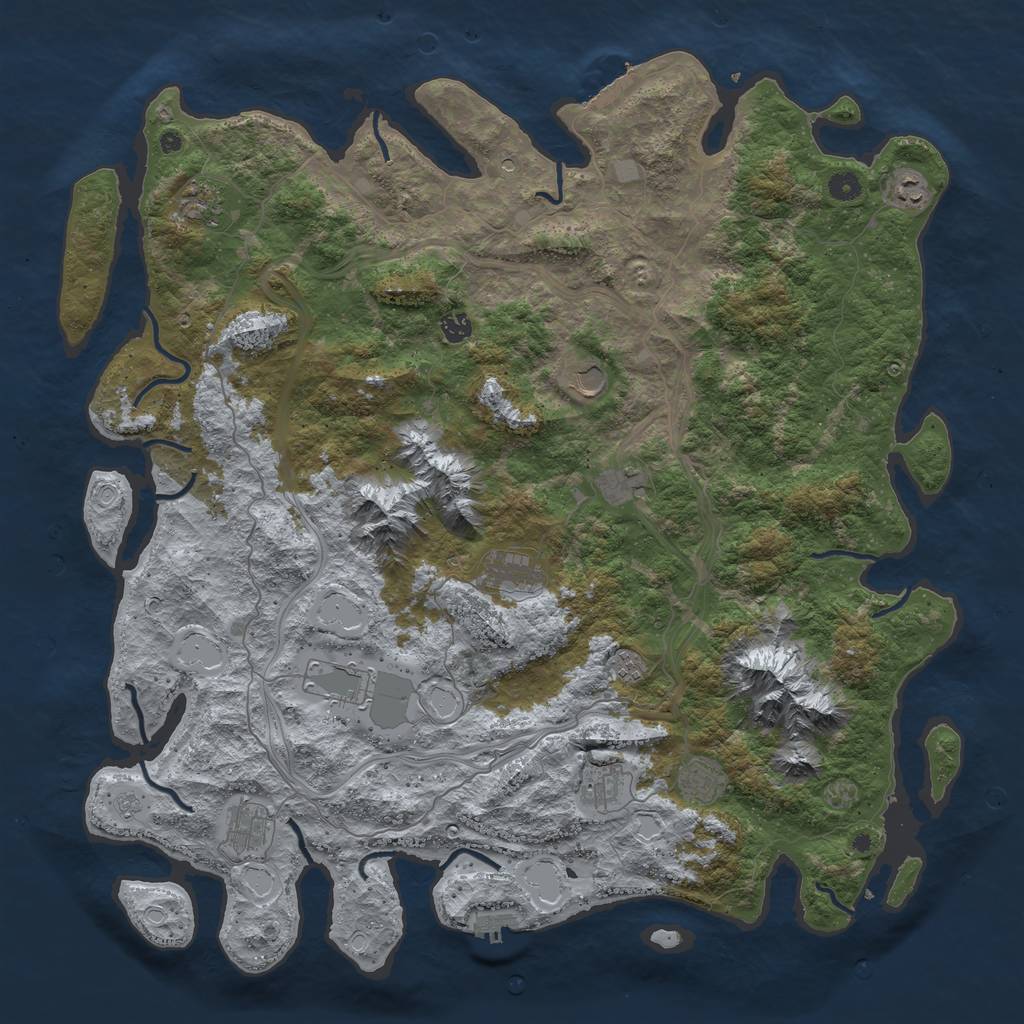 Rust Map: Procedural Map, Size: 5000, Seed: 1434160526, 18 Monuments