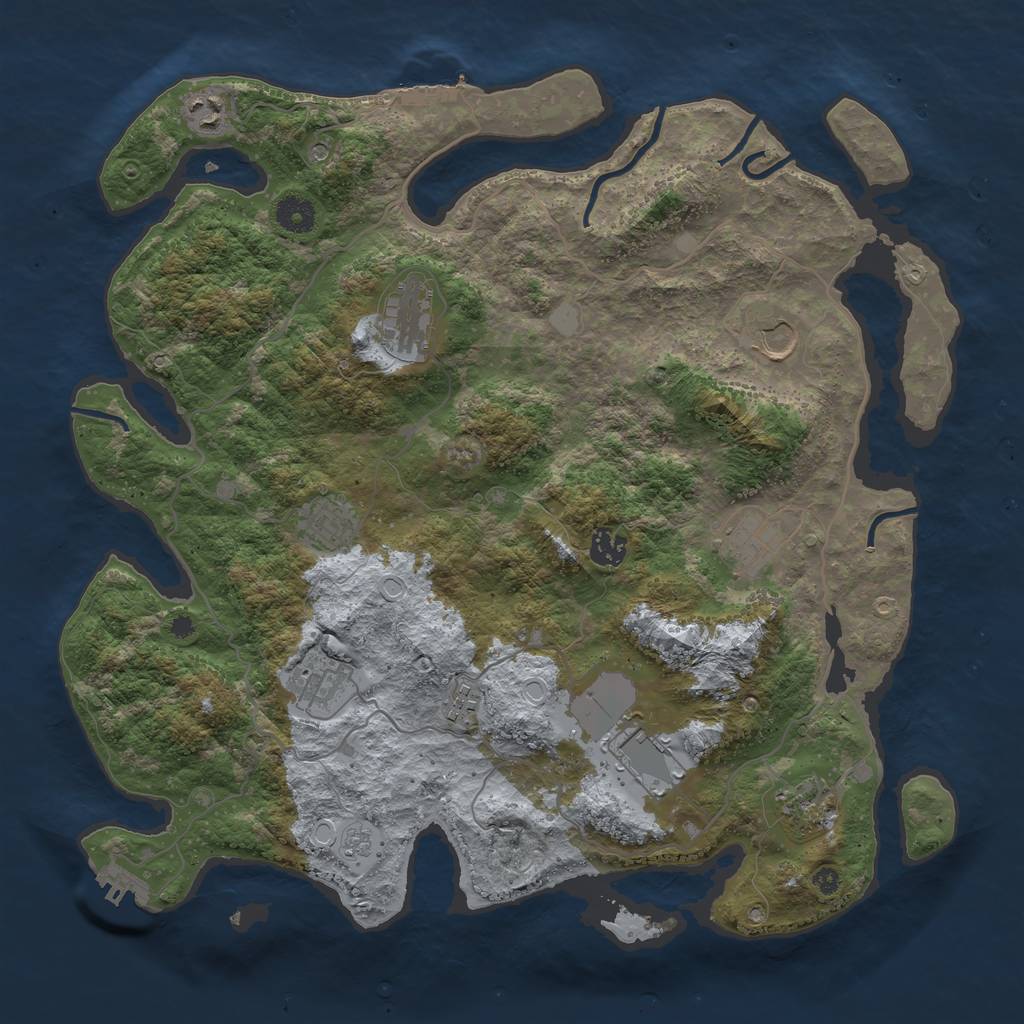 Rust Map: Procedural Map, Size: 4000, Seed: 778948818, 17 Monuments