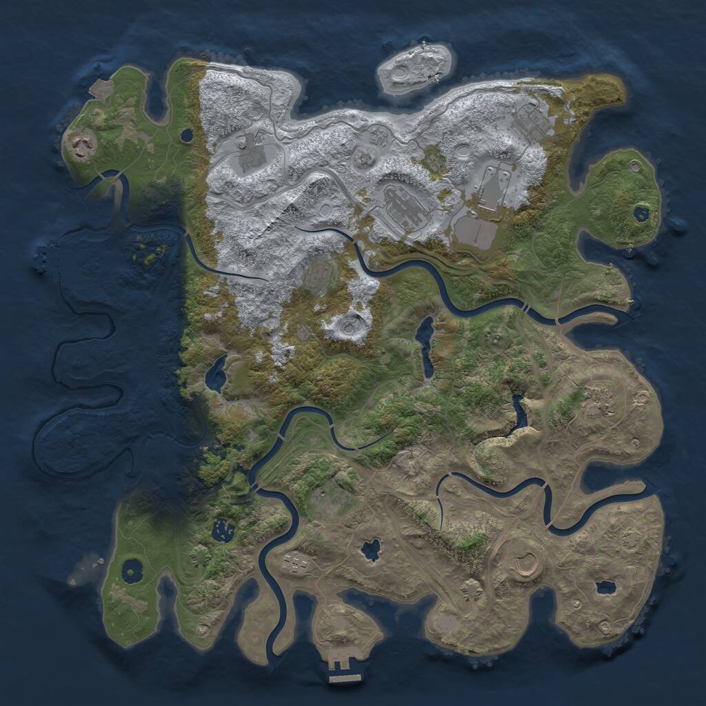 Rust Map: Procedural Map, Size: 4500, Seed: 8310478, 17 Monuments