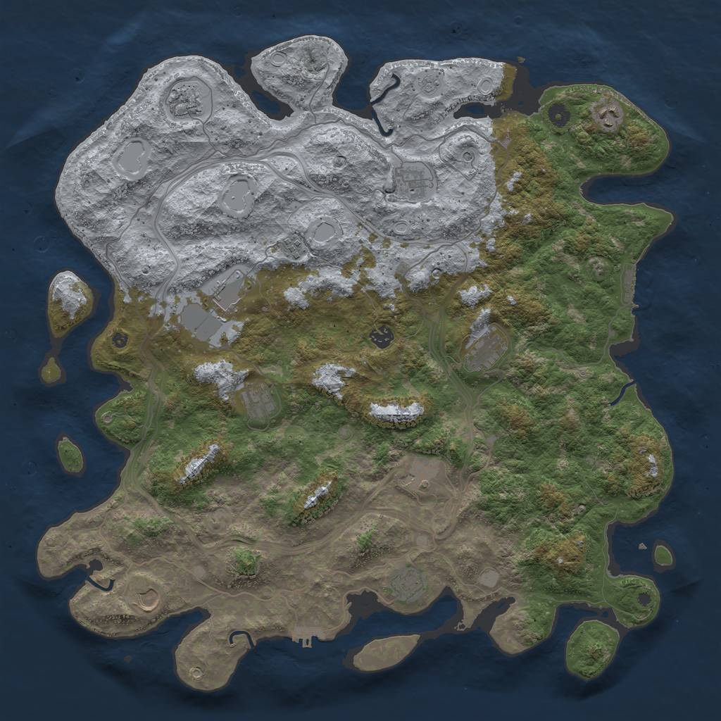 Rust Map: Procedural Map, Size: 4800, Seed: 530124393, 18 Monuments