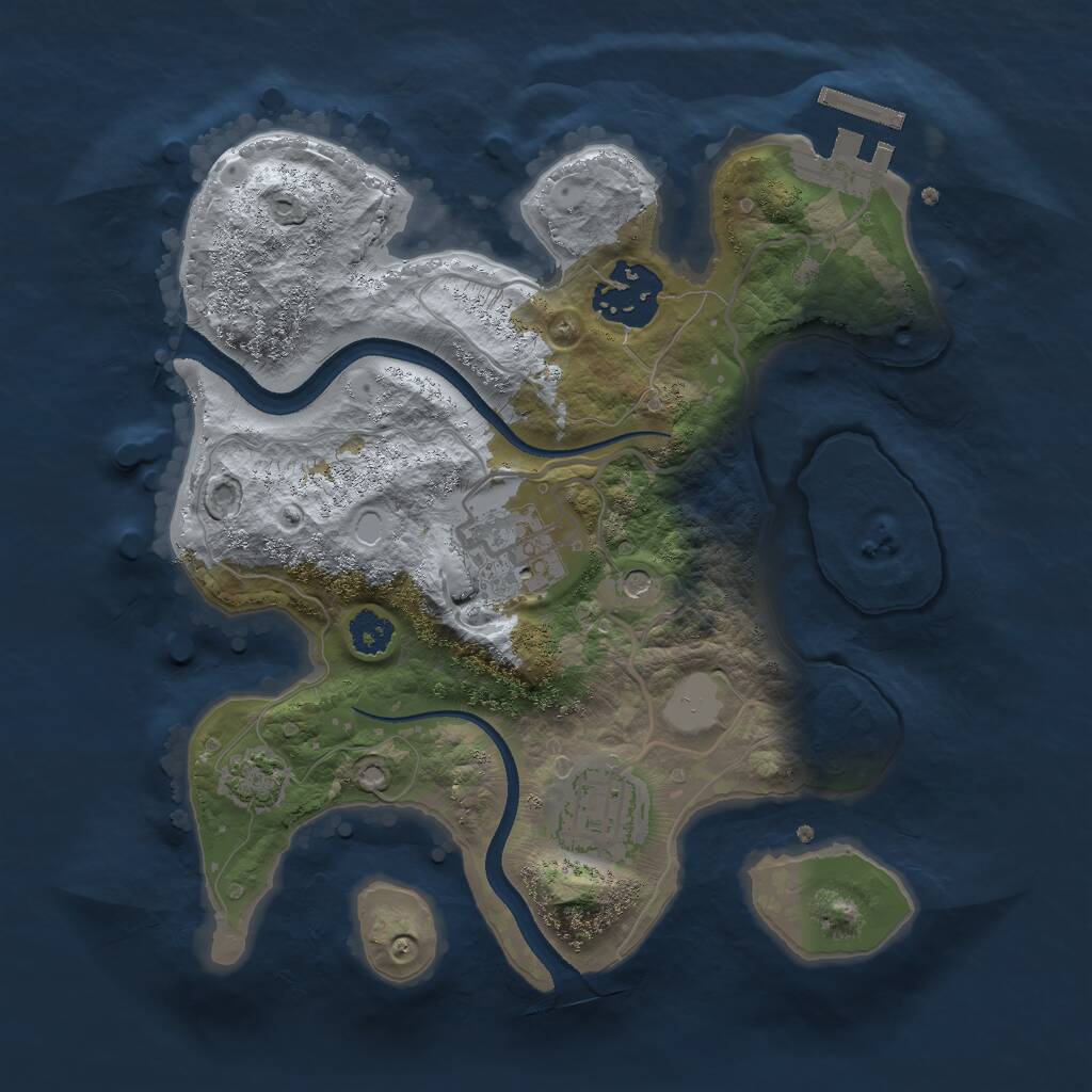 Rust Map: Procedural Map, Size: 2500, Seed: 5645644, 7 Monuments