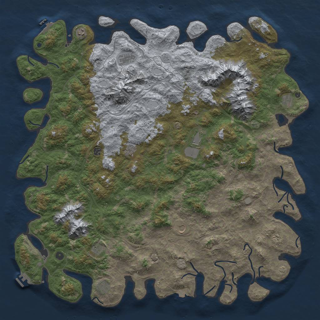 Rust Map: Procedural Map, Size: 6000, Seed: 95666611, 19 Monuments