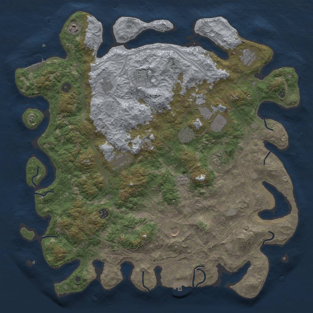 Rust Map: Procedural Map, Size: 4800, Seed: 1612086500, 18 Monuments