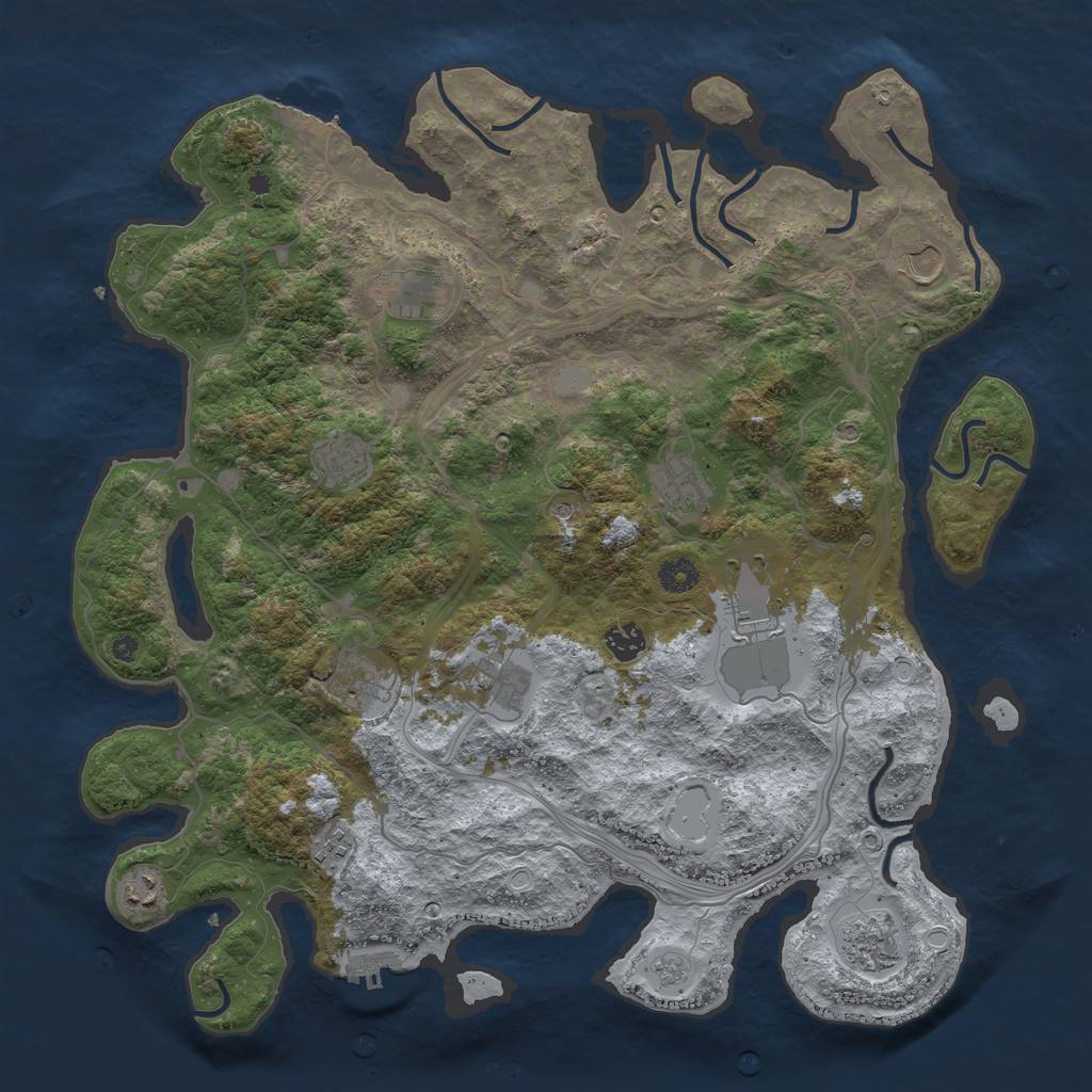 Rust Map: Procedural Map, Size: 4250, Seed: 192233758, 18 Monuments