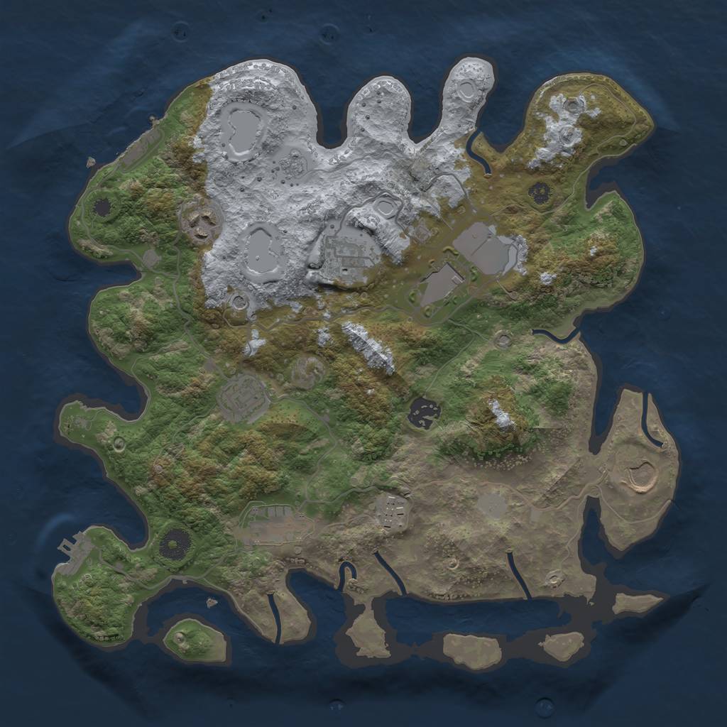 Rust Map: Procedural Map, Size: 3500, Seed: 1451322091, 15 Monuments